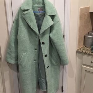 Mint green teddy coat